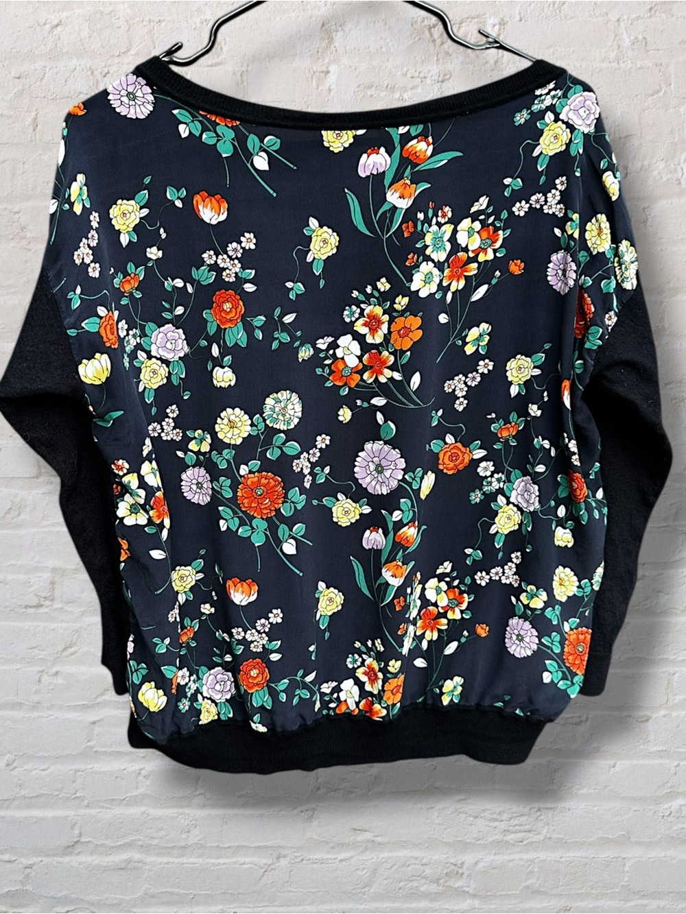 Brooks Brothers Red Fleece Wool Silk Floral Sweater XL Spring 2017